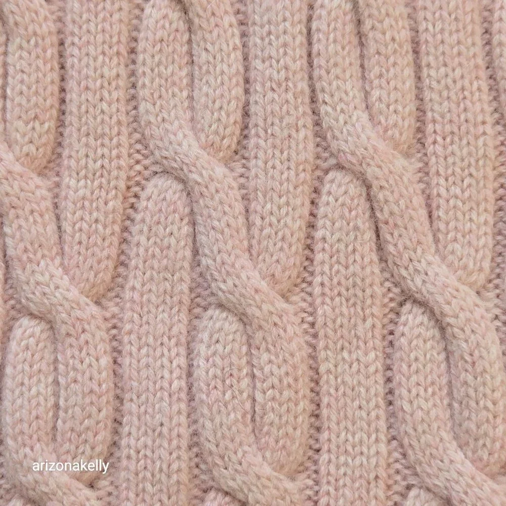 Pink Cable Knit Scarf Preppy